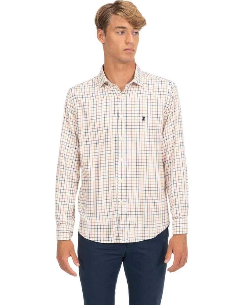EL PULPO CAMICIA A QUADRI A MANICHE LUNGHE DA UOMO EL PULPO BEIGE