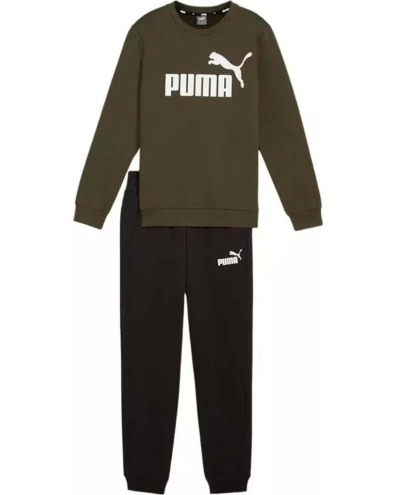 PUMA ENSEMBLE DE SURVÊTEMENT PUMA POUR ENFANTS UNISEXE VERT ET NOIR VERDE