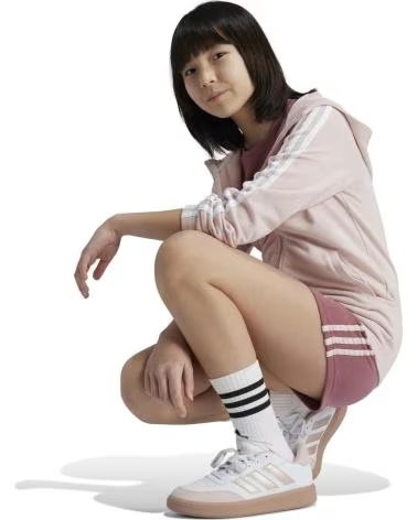 ADIDAS SUDADERA G ESSENTIALS 3 STRIPES FZ HD CREMALLERA IZ3464 ROSA