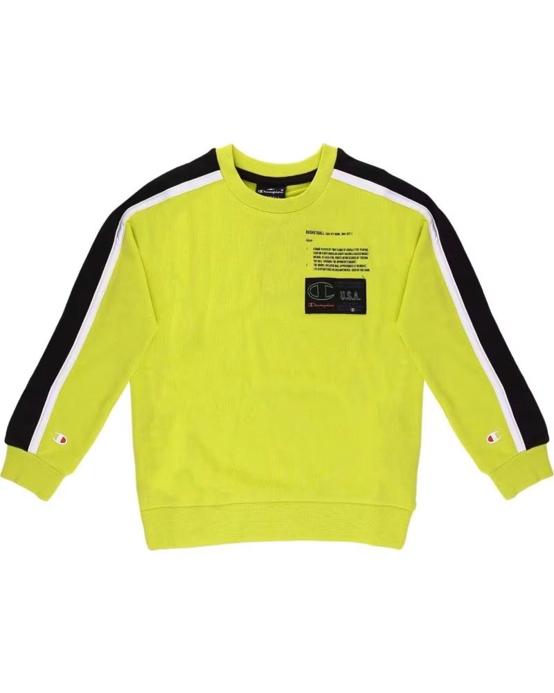 CHAMPION CHAMPION KIDS YELLOW SWEATSHIRT WITH SIDE STRIPES AMARILLO