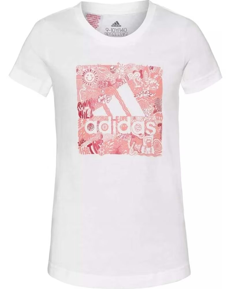 ADIDAS CAMISETA ADIDAS MANGA CURTA COM ESTAMPA FLORAL PARA MENINA BLANCO