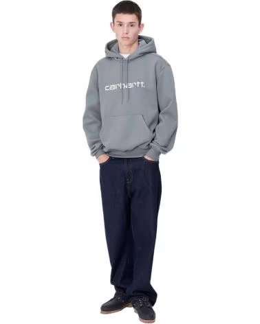 CARHARTT WIP FELPA CON CAPPUCCIO CARHARTT WIP DA UOMO GRIS