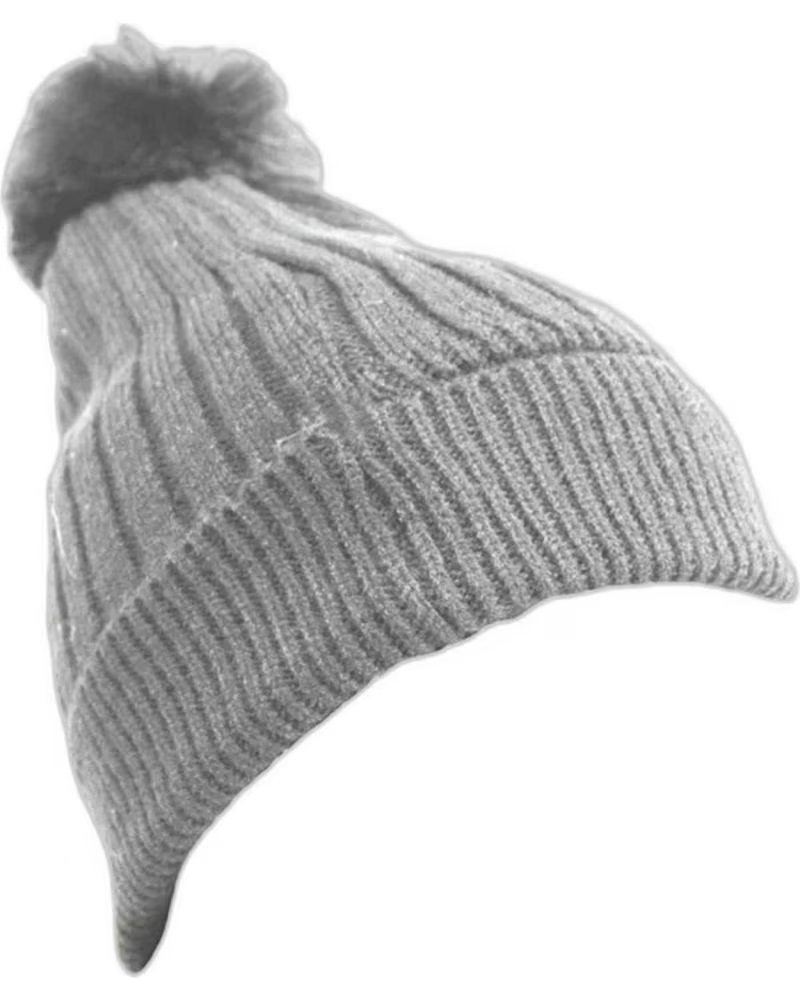 JOLUVI JOLUVI KNIT BEANIE WITH POM POM FOR MEN GRIS