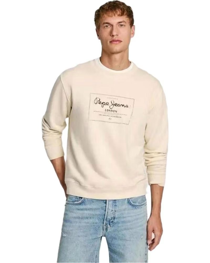 PEPE JEANS FELPA PEPE JEANS DA UOMO BEIGE BEIGE