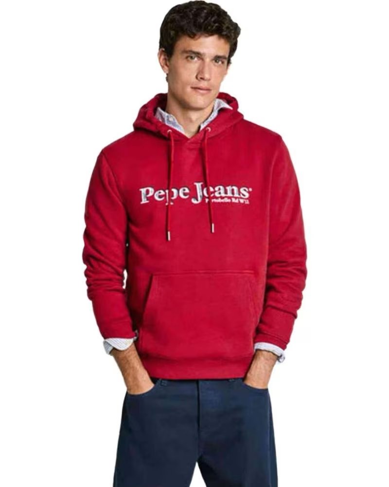 PEPE JEANS SUDADERA CON CAPUCHA EN PARA HOMBRE ROJO