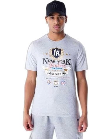 NEW ERA CAMISETA DE MANGA CURTA NEW ERA NEW YORK MASCULINA GRIS