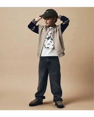 NAME IT KURZARM-T-SHIRT MIT BERGEDRUCK BLANCO