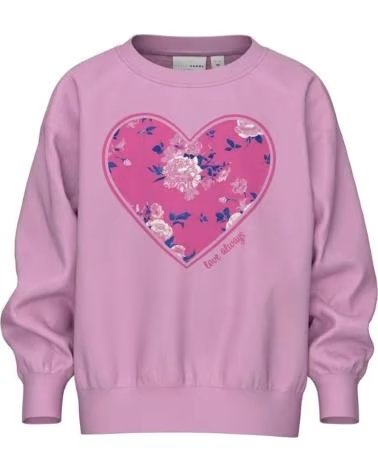 NAME IT MOLETOM NAME IT PARA MENINA COM ESTAMPA DE CORAÇÃO ROSA