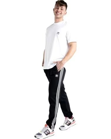 ADIDAS PANTALONI ADIDAS ESSENTIALS 3 STRISCE NERI UOMO NEGRO