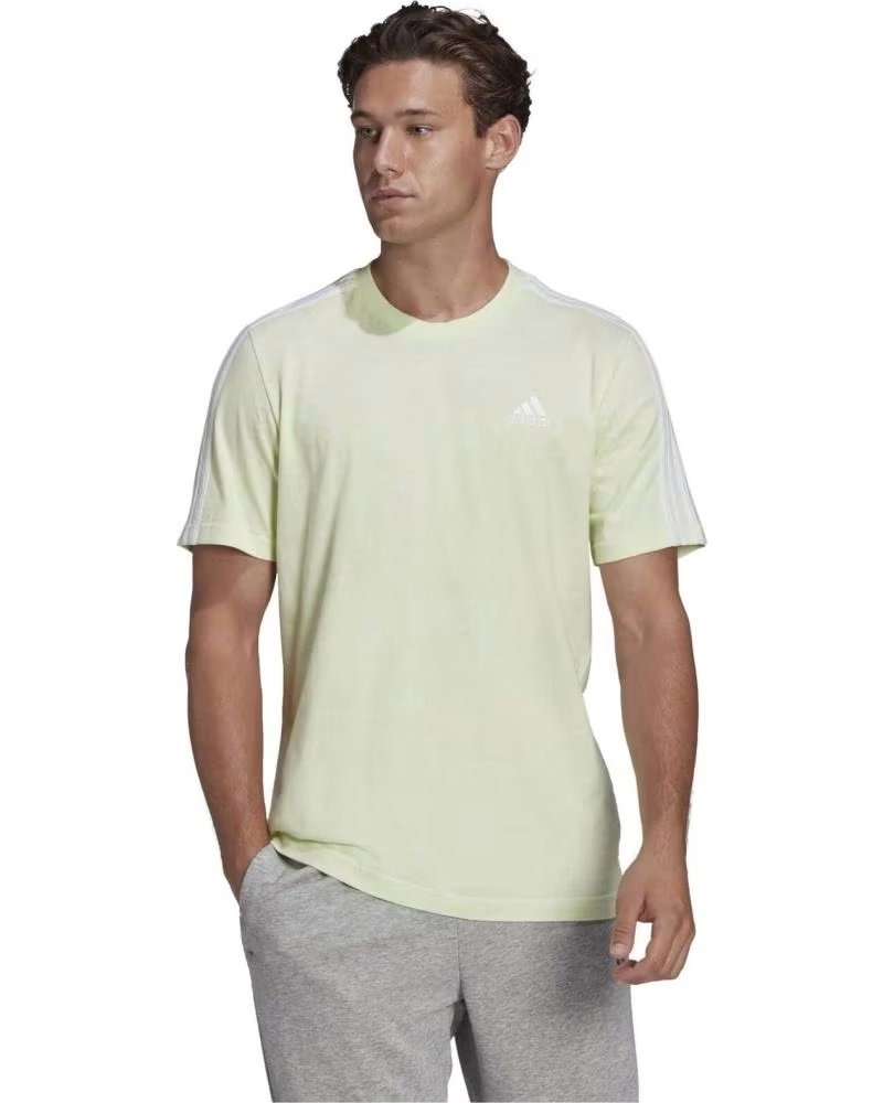 ADIDAS MAGLIETTA ADIDAS ESSENTIALS 3 STRISCE MANICA CORTA UOMO BLANCO