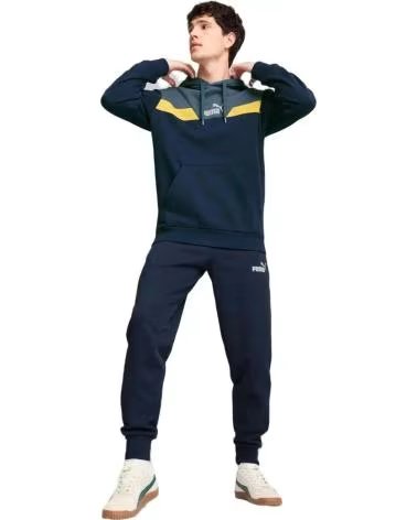 PUMA FELPA CON CAPPUCCIO PUMA COLOR BLOCK DA UOMO AZUL