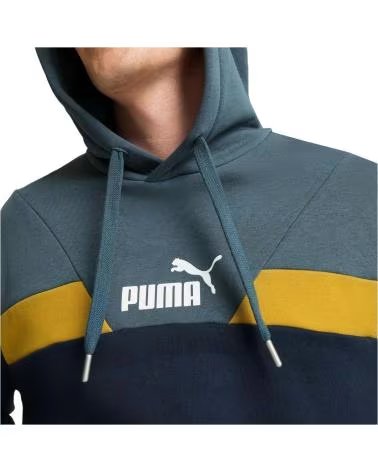 PUMA FELPA CON CAPPUCCIO PUMA COLOR BLOCK DA UOMO AZUL