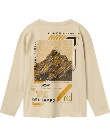 NAME IT MOLETOM NAME IT INFANTIL BEGE COM ESTAMPA DE MONTANHA BEIGE
