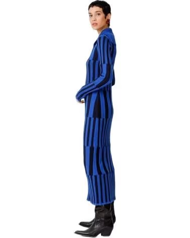 SKFK VESTIDO LARGO DE RAYAS PARA MUJER SKFK AZUL