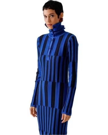 SKFK VESTIDO LARGO DE RAYAS PARA MUJER SKFK AZUL