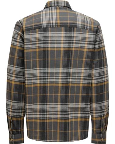 ONLY CHAQUETA A CUADROS DE FRANELA SONS PARA HOMBRE GRIS