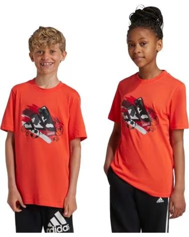 ADIDAS T-SHIRT DESPORTIVA PARA CRIANÇA COM ESTAMPADO GRÁFICO ROJO