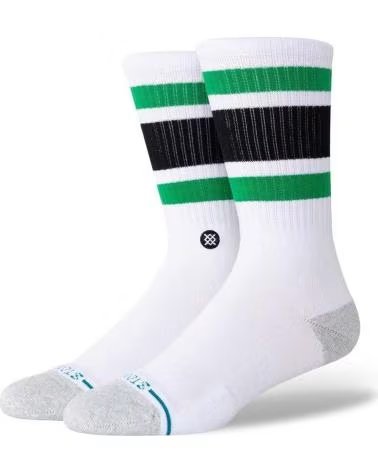 STANCE CALCETINES STANCE RAYAS VERDES Y NEGRAS UNISEX BLANCO