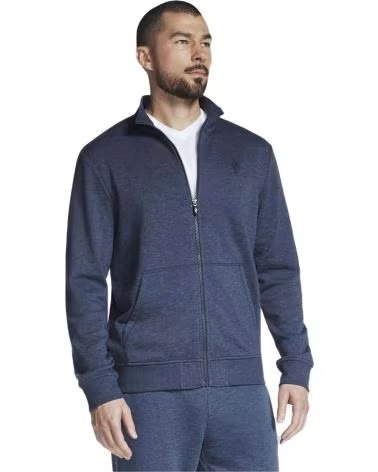 SKECHERS FELPA SKECHERS UOMO BLU NAVY CON MEZZA ZIP AZUL