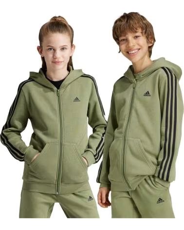 ADIDAS VESTE À CAPUCHE ADIDAS ESSENTIALS FLEECE 3 BANDES POUR ENFANTS VERDE