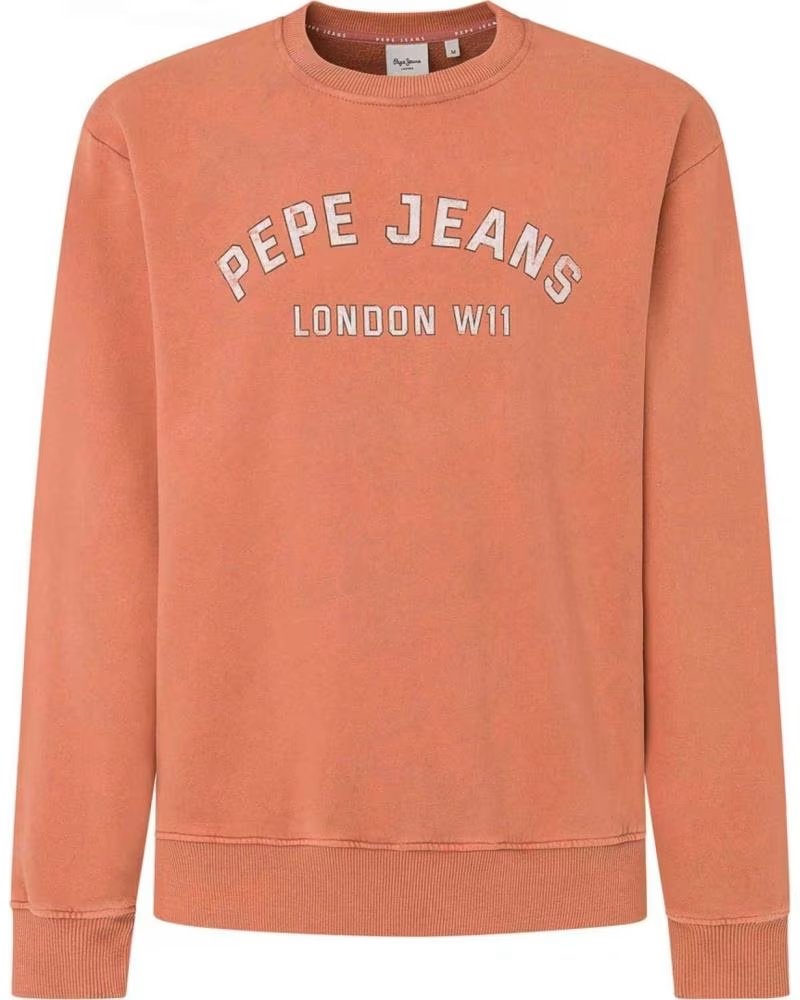 PEPE JEANS FELPA PEPE JEANS CON LOGO AD ARCO DA UOMO NARANJA