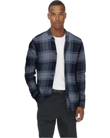 ONLY CAMISA DE FRANELA A CUADROS ONLY & SONS PARA HOMBRE AZUL