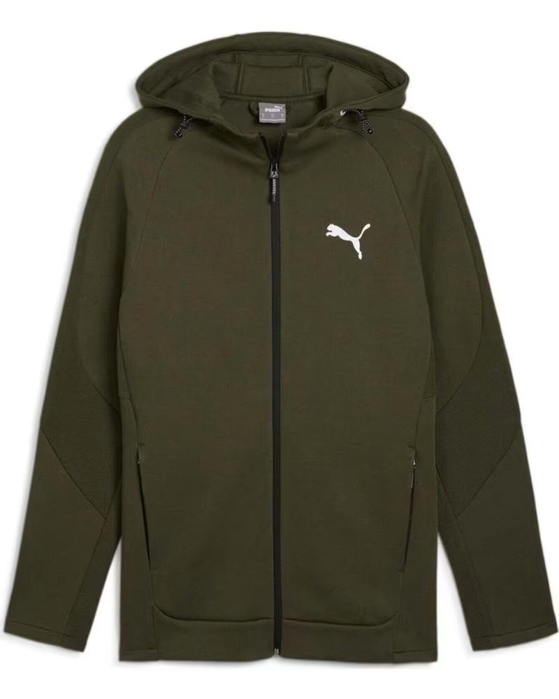 PUMA GIACCA CON CAPPUCCIO PUMA EVOSTRIPE FULL-ZIP H DA UOMO VERDE