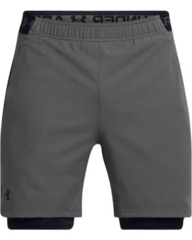 UNDER ARMOUR PANTALONCINI DA RUNNING 2 IN 1 UNDER ARMOUR DA UOMO GRIS
