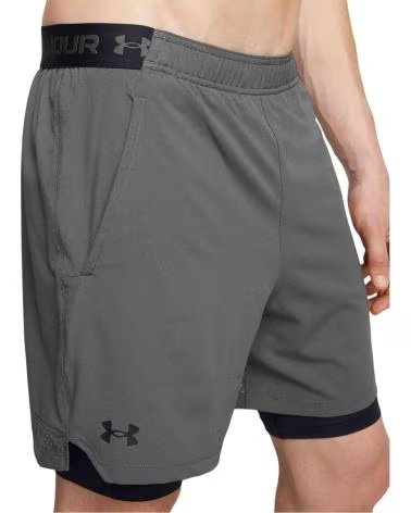 UNDER ARMOUR PANTALONCINI DA RUNNING 2 IN 1 UNDER ARMOUR DA UOMO GRIS