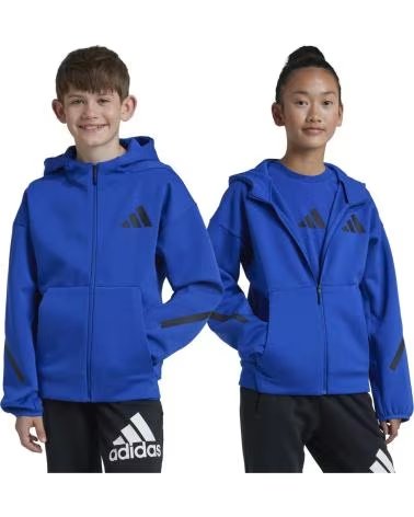 ADIDAS ADIDAS J Z N E FZ KIDS ZIP HOODIE, BLUE AZUL