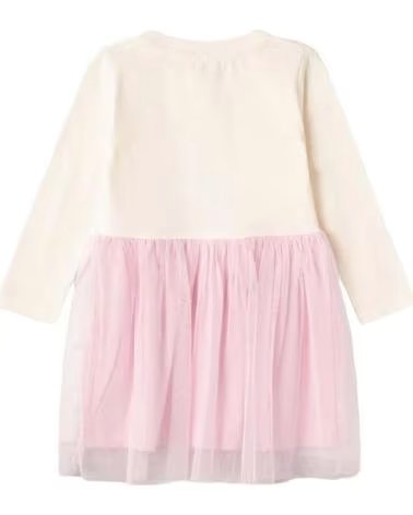 NAME IT ABITO IN TULLE CON STAMPA A CUORE ROSA