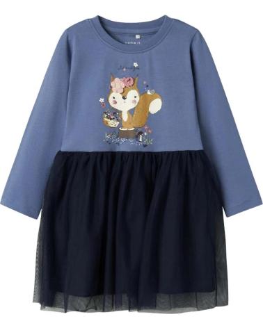 NAME IT VESTIDO DE TUL CON ESTAMPADO DE ARDILLA AZUL