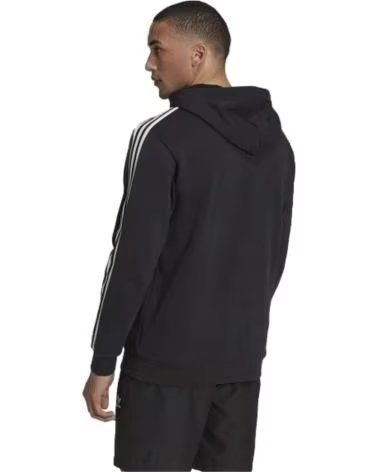 ADIDAS FELPA CON CAPPUCCIO ADIDAS ESSENTIALS 3-STRIPES DA UOMO NEGRO