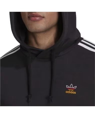 ADIDAS FELPA CON CAPPUCCIO ADIDAS ESSENTIALS 3-STRIPES DA UOMO NEGRO