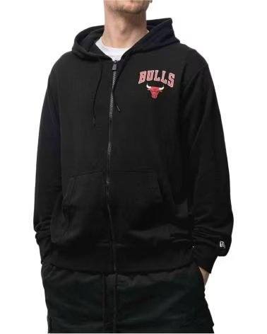 NEW ERA MOLETOM COM ZÍPER NEW ERA CHICAGO BULLS MASCULINO NEGRO
