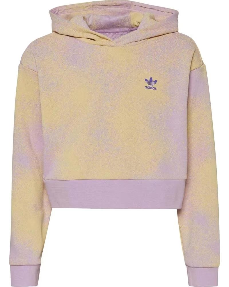 girl and boy shoes ADIDAS ADIDAS CROP HOODIE JUNIOR VIOLET CROPPED SWEATSHIRT VIOLETA