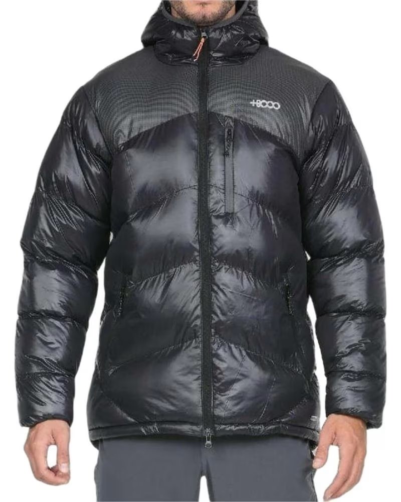 8000 SCHWARZE KAPUZEN-DAUNENJACKE FÜR HERREN NEGRO