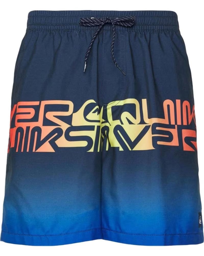 QUIKSILVER CUECA DE BANHO QUIKSILVER MASCULINA COM GRADIENTE AZUL E LOGO AZUL