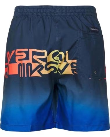 QUIKSILVER CUECA DE BANHO QUIKSILVER MASCULINA COM GRADIENTE AZUL E LOGO AZUL
