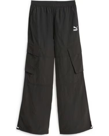 PUMA PANTALON CARGO WIDE LEG ESSENTIALS NEGRO