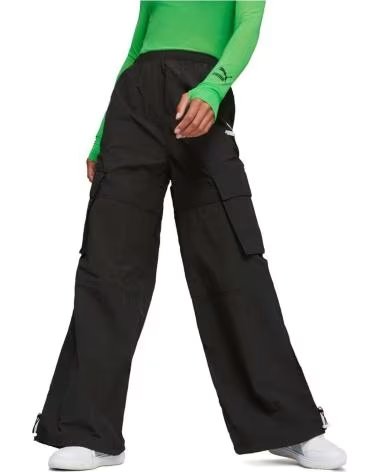 PUMA PANTALON CARGO WIDE LEG ESSENTIALS NEGRO