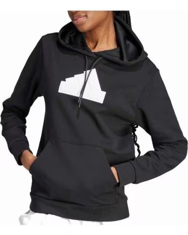 ADIDAS MOLETOM COM CAPUZ GRÁFICO ADIDAS FUTURE ICONS LOGO FEMININO NEGRO