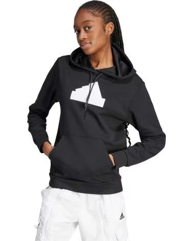 ADIDAS MOLETOM COM CAPUZ GRÁFICO ADIDAS FUTURE ICONS LOGO FEMININO NEGRO