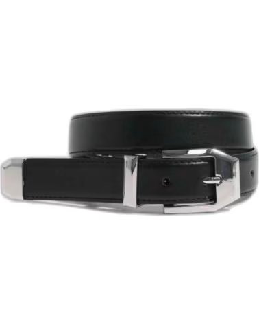 ONLY CINTO DE COURO PRETO COM FIVELA PRATEADA PARA MULHER NEGRO