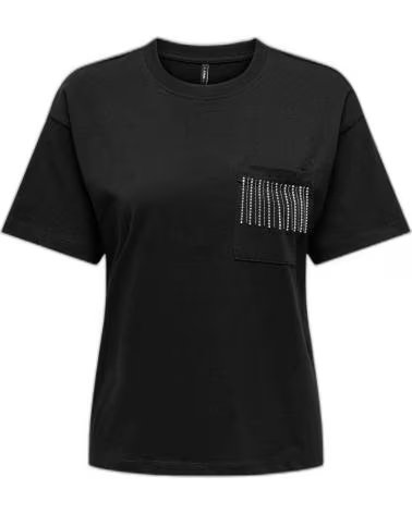 ONLY CAMISETA DE MANGA CORTA ONLY PARA MUJER, NEGRA NEGRO