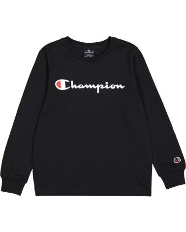 CHAMPION CHAMPION LANGARMSHIRT MIT LOGODRUCK NEGRO