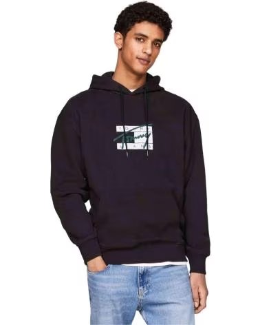 TOMMY HILFIGER TOMMY HILFIGER BLACK HOODIE FOR MEN NEGRO