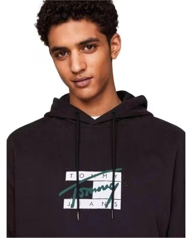 TOMMY HILFIGER TOMMY HILFIGER BLACK HOODIE FOR MEN NEGRO