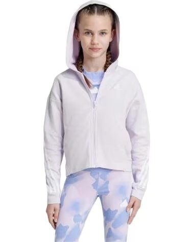 ADIDAS FELPA CON CAPPUCCIO ADIDAS G FI 3S CON ZIP INTERA PER BAMBINA VIOLETA