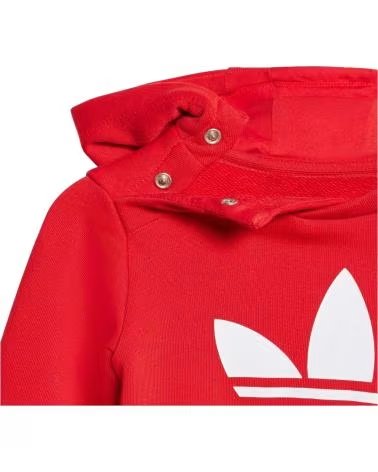 ADIDAS CONJUNTO DE MOLETOM COM CAPUZ E CALÇA TREFOIL ROJO